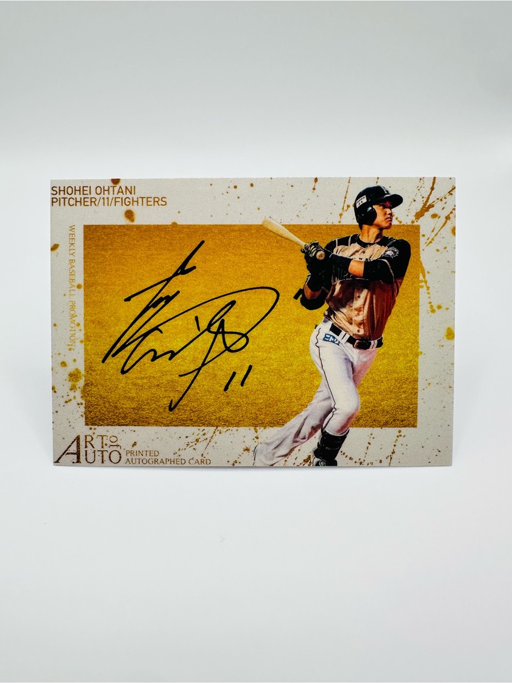 Shohei Ohtani Signed Japanese Rookie 2014 BBM Novelty Card.
